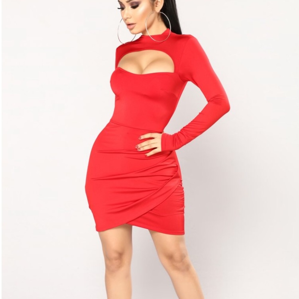 Fashion nova dare to mock me dress red